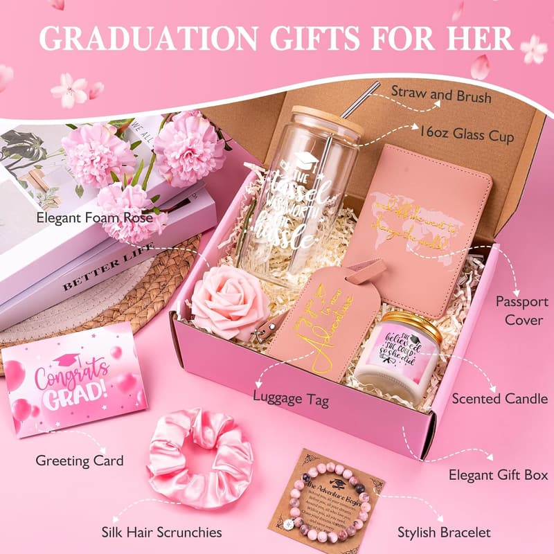 Class of 2025 Graduation Gift Set for Her - 8pcs Unique Collection