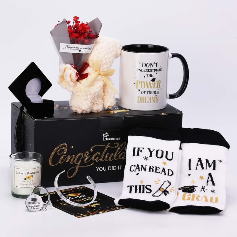 Graduation Gift Set for Her - Mug & Bracelet Basket