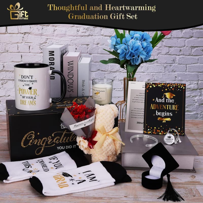 Graduation Gift Set for Her - Mug & Bracelet Basket