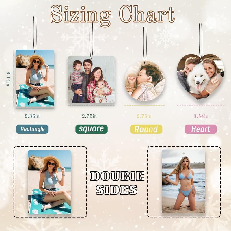 Personalized Double-Sided Car Air Freshener - Custom Photo