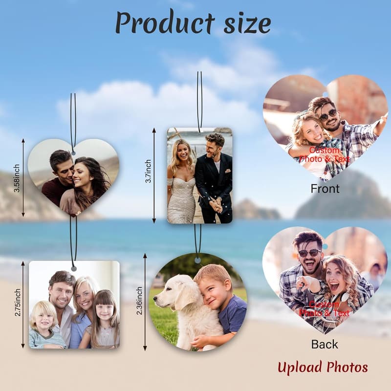 Personalized Double-Sided Photo Air Freshener for Men