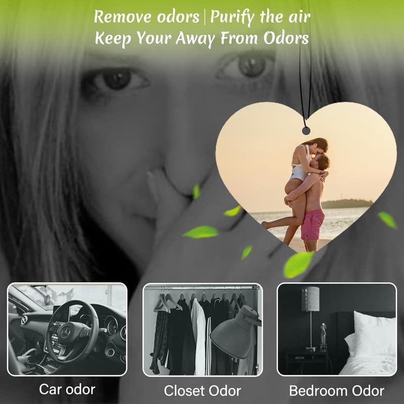 Personalized Double-Sided Photo Air Freshener for Men