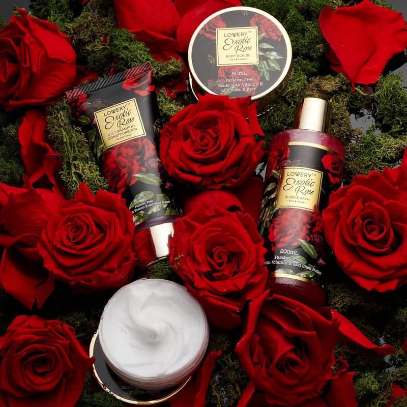 Valentine's Day Gift Basket - Exotic Rose Spa Set for Women