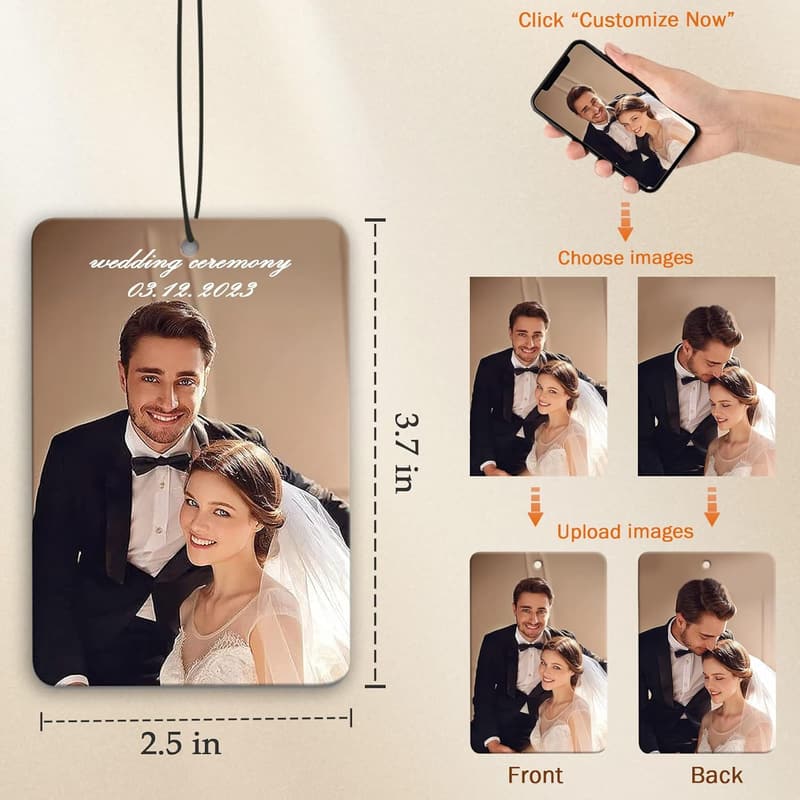 Personalized Double-Sided Photo Car Air Freshener