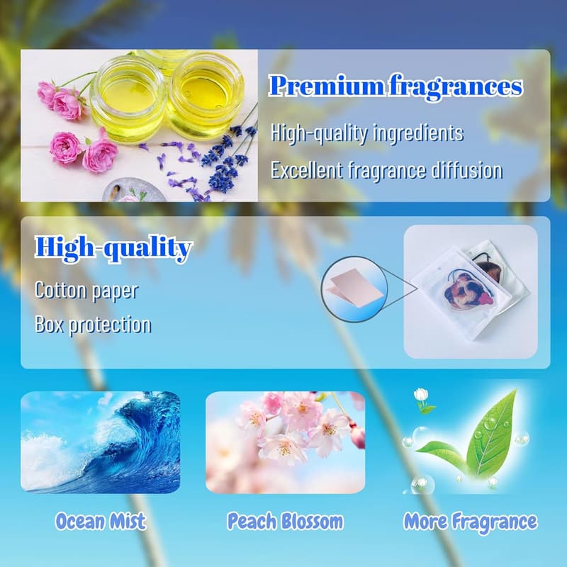 Personalized Double-Sided Car Air Fresheners - 6pcs Gift Set
