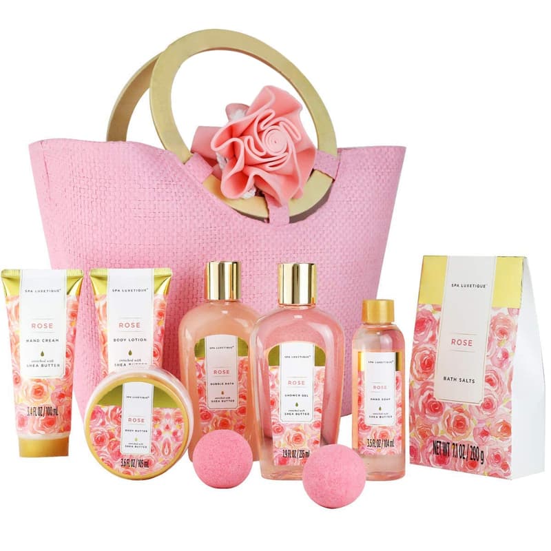 Spa Luxetique 10-Piece Rose Bath Gift Set for Women