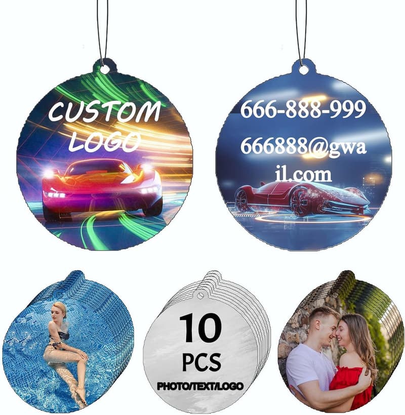 Custom Logo Car Air Fresheners - Double-Sided (10 Pcs)