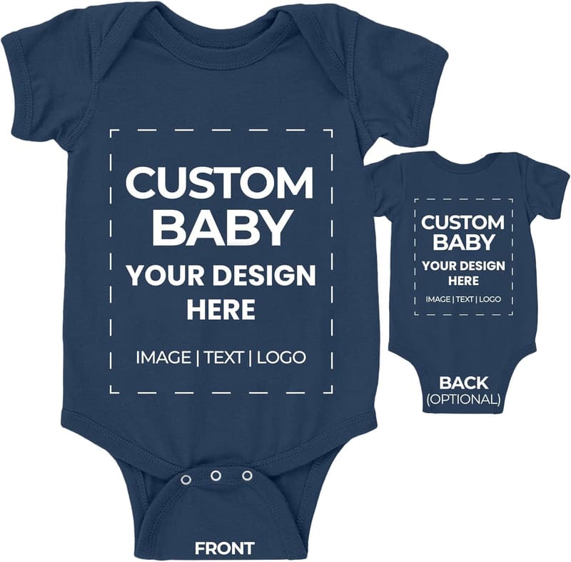 Personalized Baby Bodysuit - Custom Text/Image for Newborns