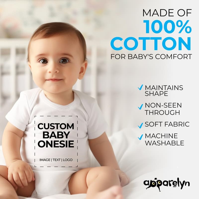 Personalized Baby Bodysuit - Custom Text/Image for Newborns