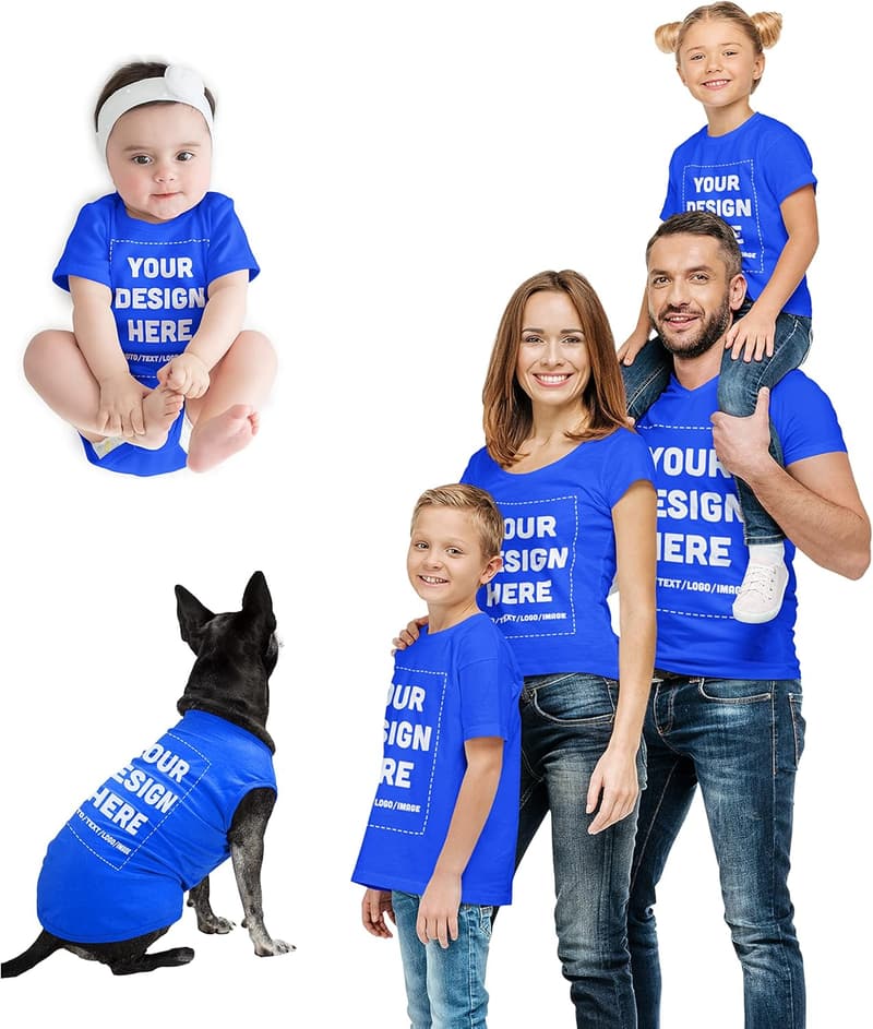 Personalized Family Matching T-Shirts, Custom Print Options