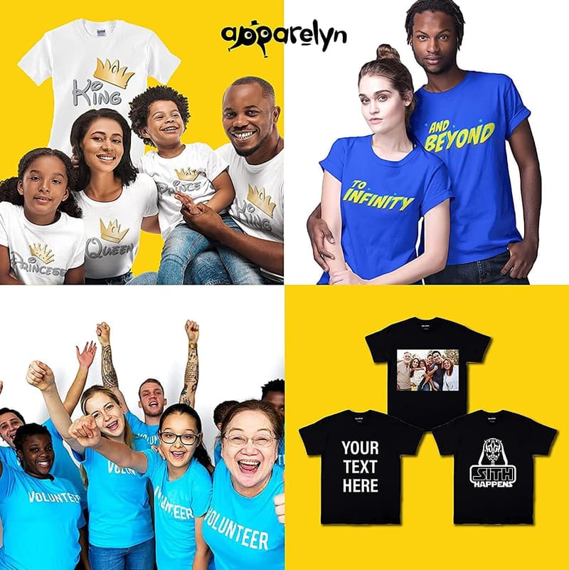 Personalized Family Matching T-Shirts, Custom Print Options