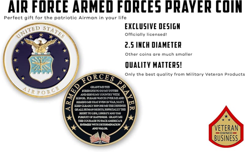 Air Force Prayer Coin - USAF Valor Challenge Coin