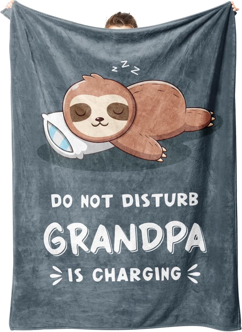Funny Father's Day Gift: Charging Sloth Blanket for Grandpa