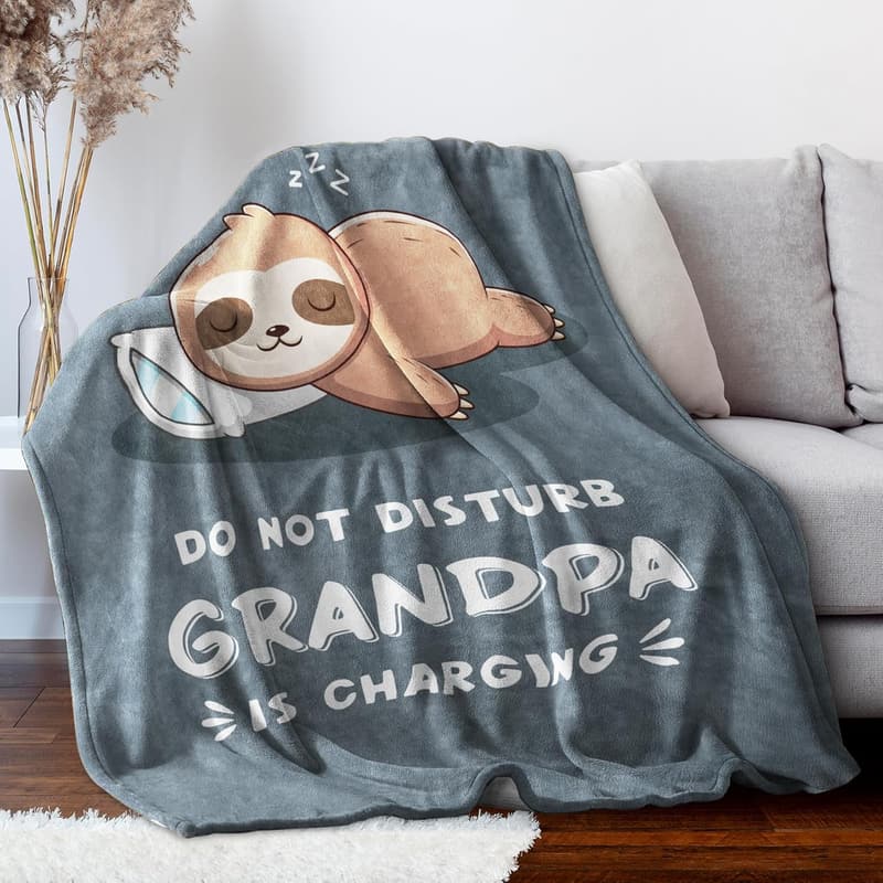 Funny Father's Day Gift: Charging Sloth Blanket for Grandpa