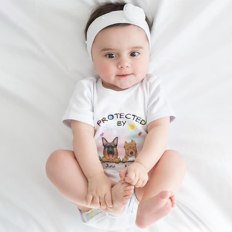 Personalized Dog Design Baby Bodysuit for 0-24 Months