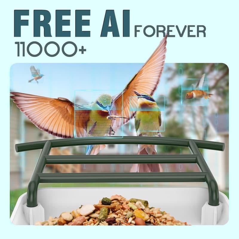 Solar-Powered Bird Feeder Camera with App Alerts & Two-Way Audio