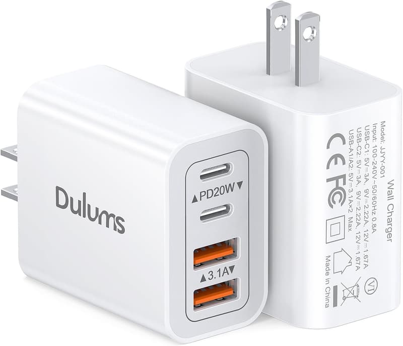 40W USB C Fast Charger Cube 2-Pack - Multiport Power Adapter