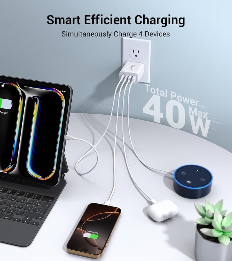 40W USB C Fast Charger Cube 2-Pack - Multiport Power Adapter