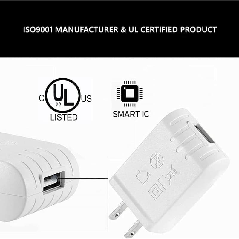 5V 1A USB Wall Charger - UL Certified, Pack of 5