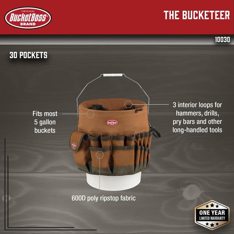 Bucket Tool Organizer - Brown Bucketeer by Bucket Boss