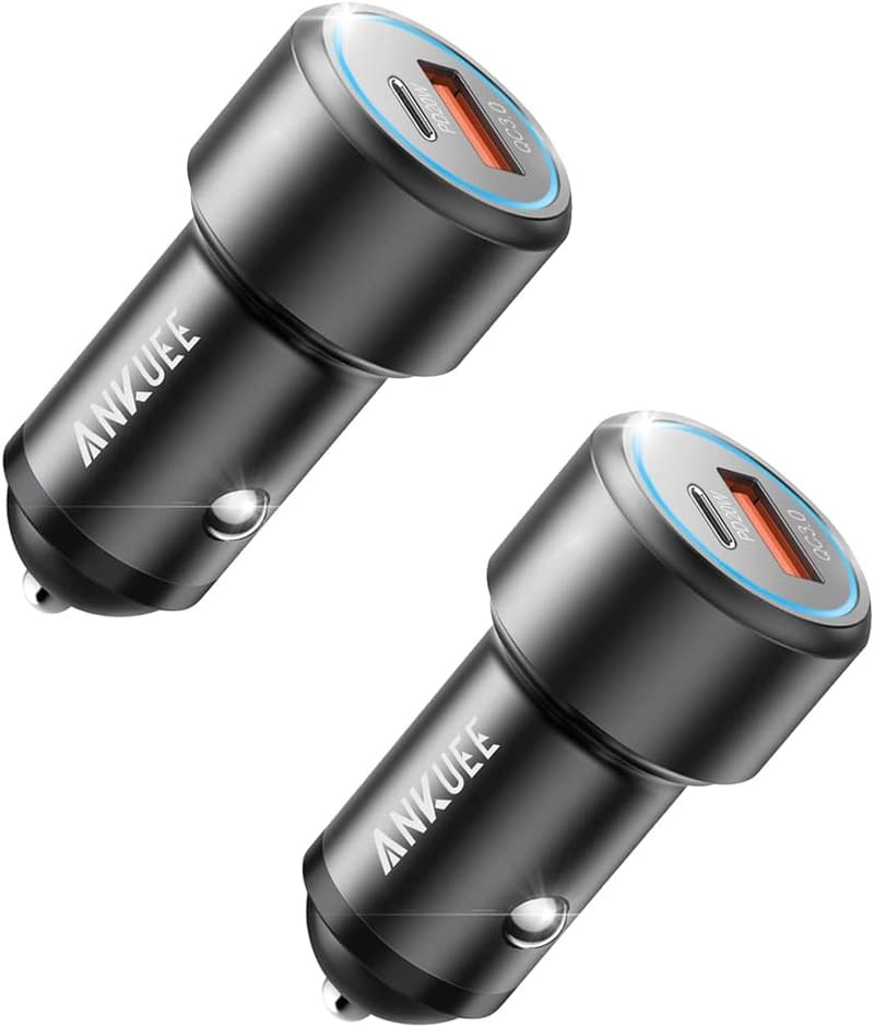 20W PD & 22.5W QC USB C Car Charger Plug - 2 Pack