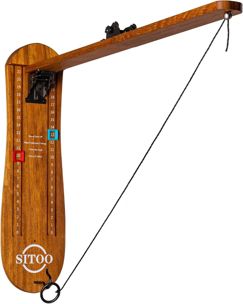 Outdoor Ring Toss Game for Adults - Foldable Hook and Arm