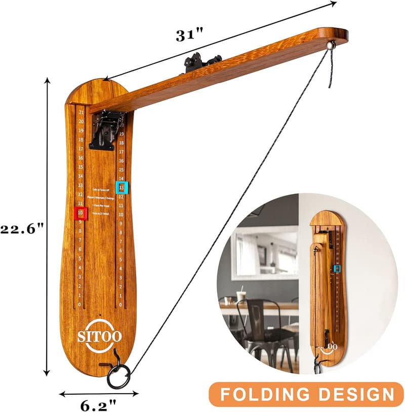 Outdoor Ring Toss Game for Adults - Foldable Hook and Arm