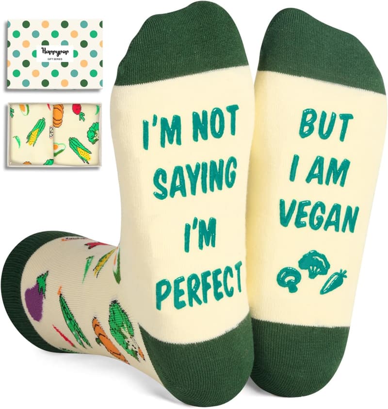 Funny Vegan Socks for Women & Men - Vegetable Gift Idea
