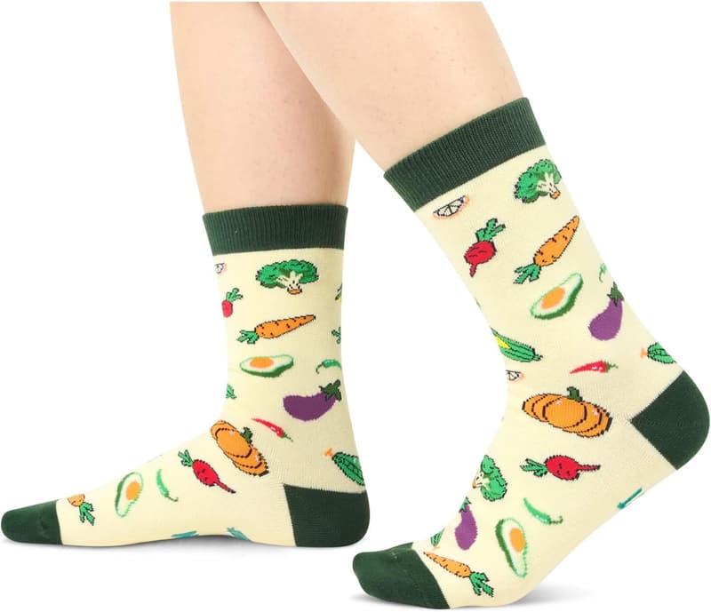 Funny Vegan Socks for Women & Men - Vegetable Gift Idea