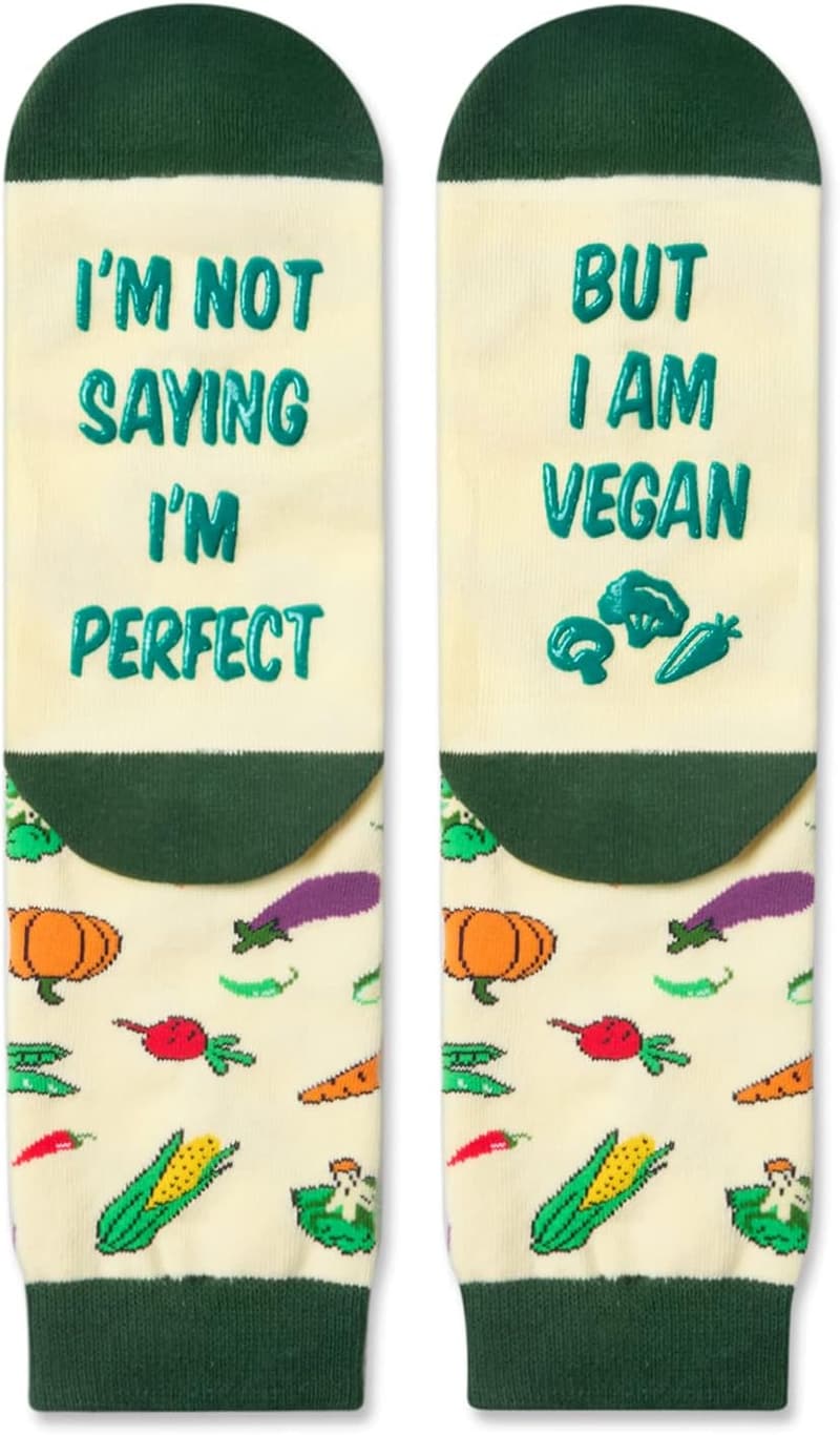 Funny Vegan Socks for Women & Men - Vegetable Gift Idea