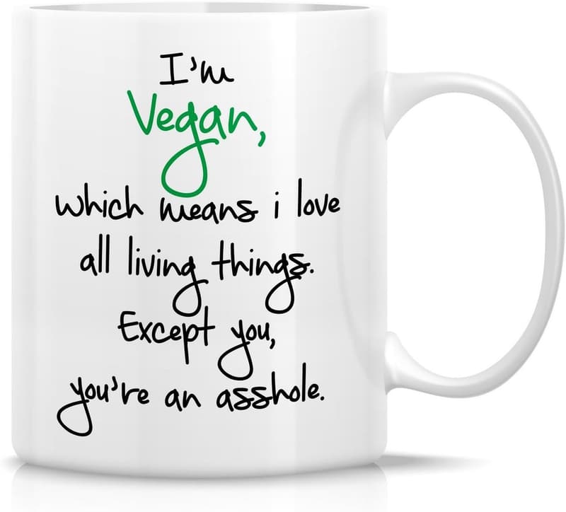 Vegan Love Mug - 11 oz Ceramic Funny Coffee Cup