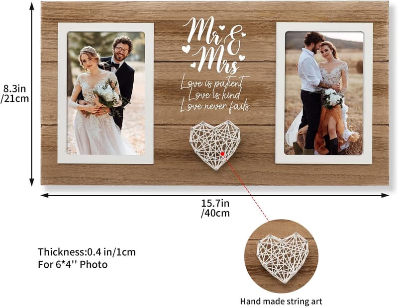 Mr & Mrs Photo Frame - Personalized Wedding Gift for Couples