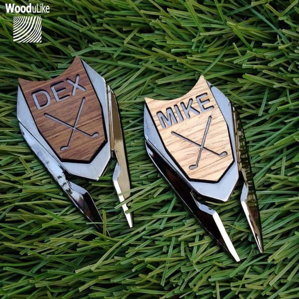 Personalized Wood Golf Ball Marker & Divot Repair Tool