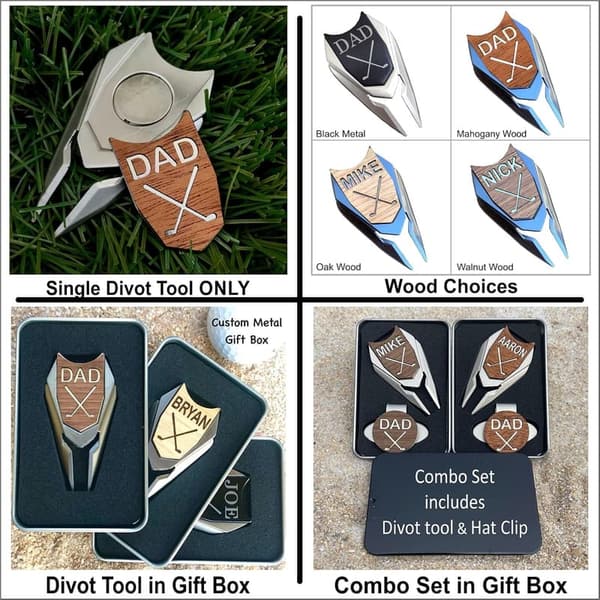 Personalized Wood Golf Ball Marker & Divot Repair Tool