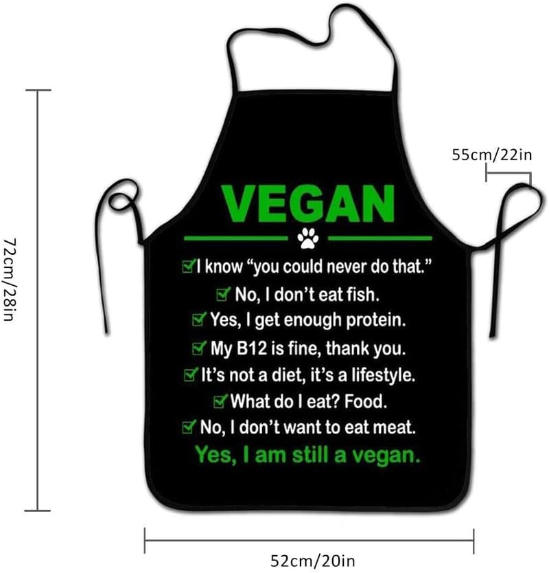 Funny Vegan Chef Apron for Men & Women - 