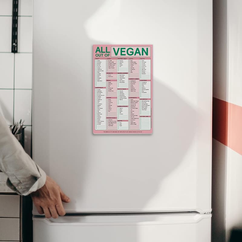 Magnetic Vegan Grocery List Notepad - 6x9 Inches