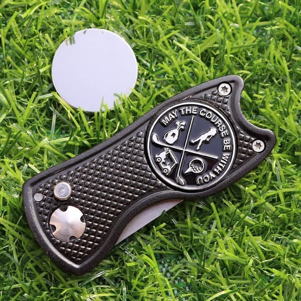 Foldable Golf Divot Tool and Ball Markers Set