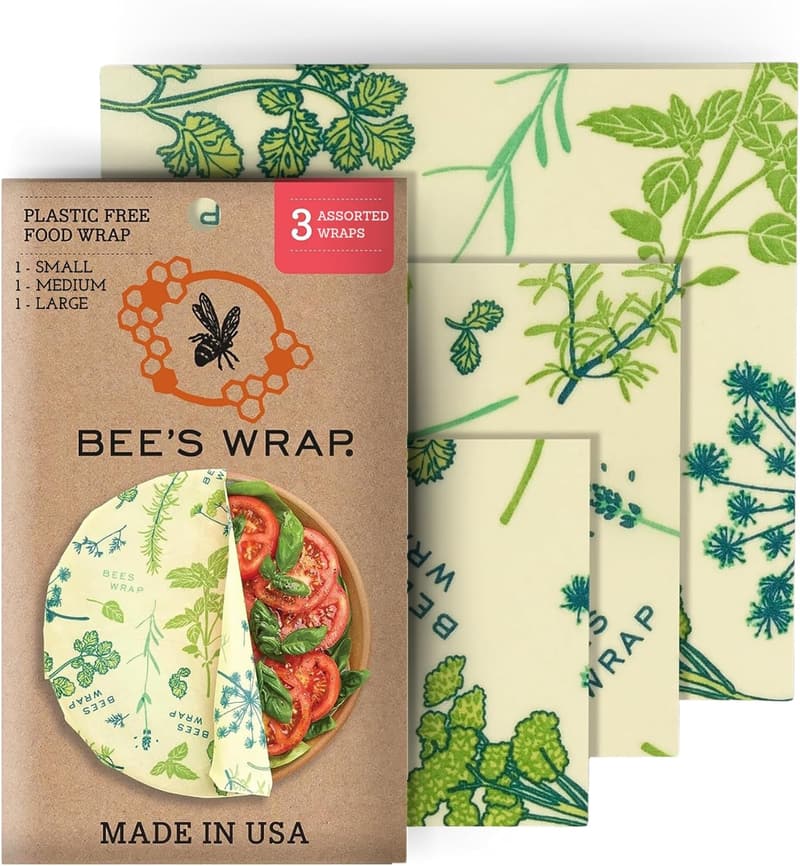 Vegan Herb Garden Food Wraps 3-Pack - Reusable & Organic