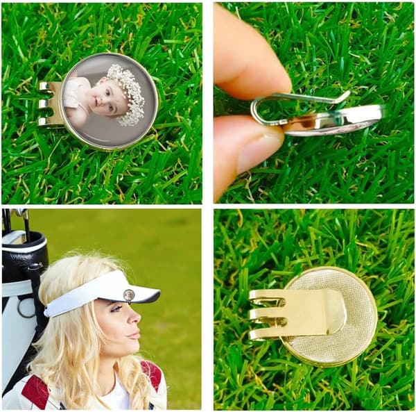 Personalized Golf Ball Markers & Hat Clip Set for Dad