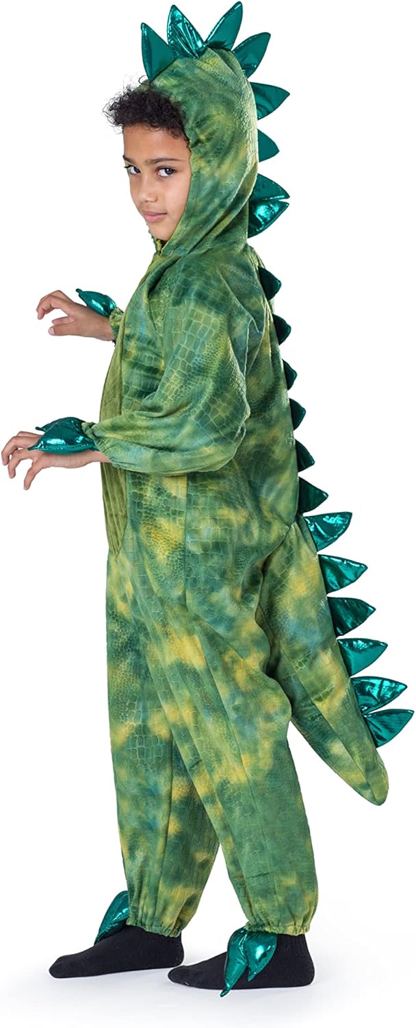 Kids T-Rex Costume – Green Dinosaur Jumpsuit for Halloween