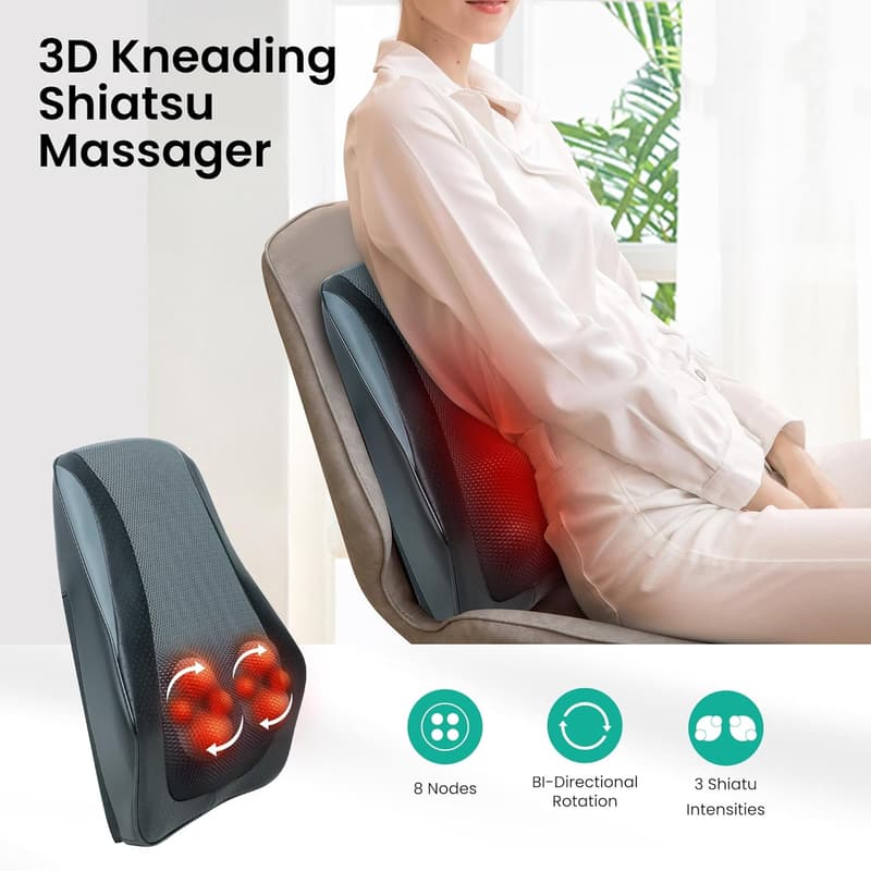 Shiatsu Back Massager with Heat for Mom and Dad