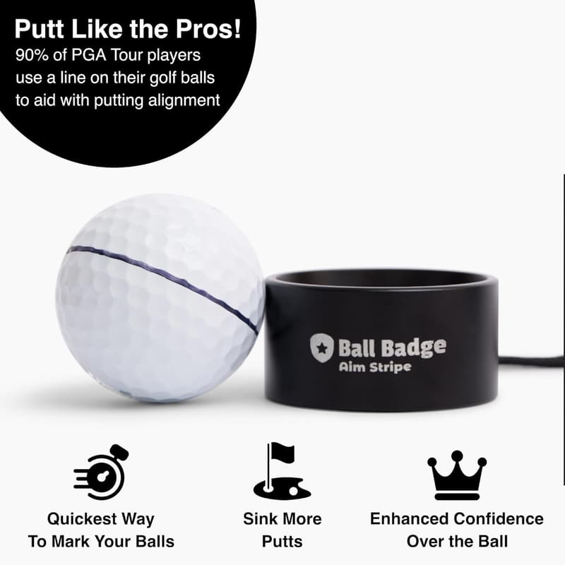 Golf Ball Line Marker Kit with Bag Attachment for Perfect Alignment