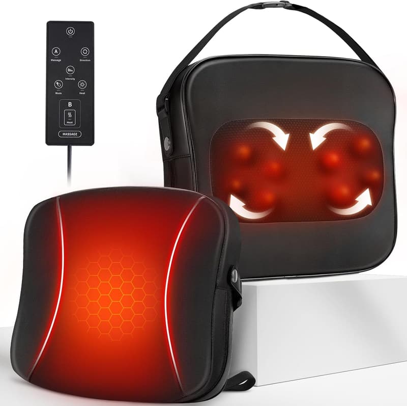 Shiatsu Deep Tissue Back Massager Pillow with Heat