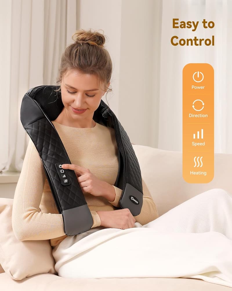 Neck and Shoulder Massager Pillow with Heat for Pain Relief