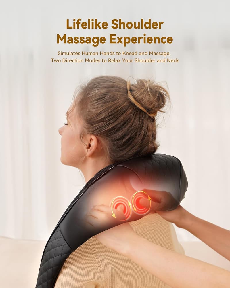 Neck and Shoulder Massager Pillow with Heat for Pain Relief