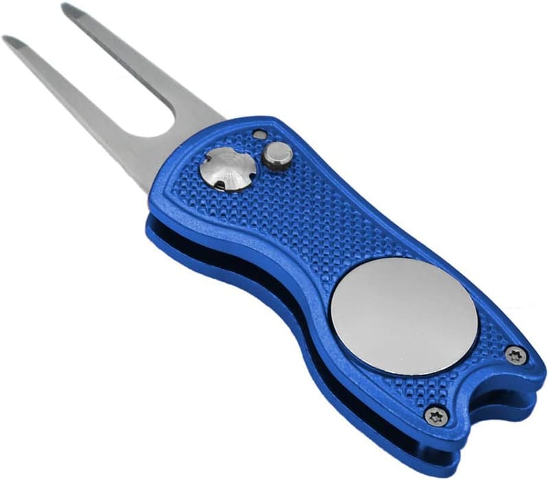 Portable Golf Divot Repair Tool with Magnetic Ball Marker