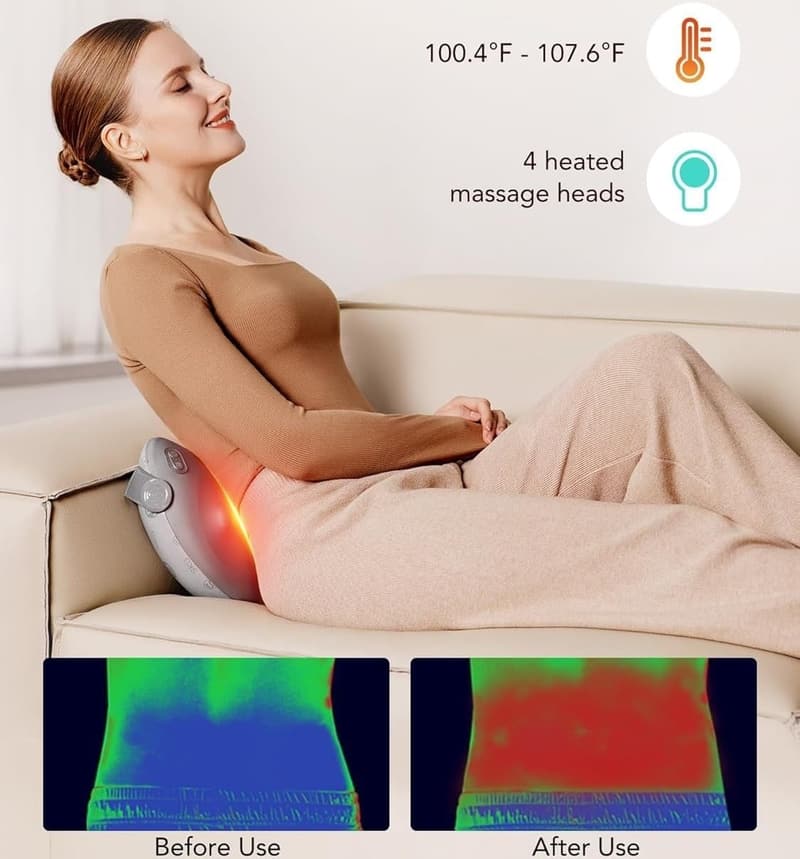 Fathers Day 4D Cordless Shiatsu Back Massager with Heat