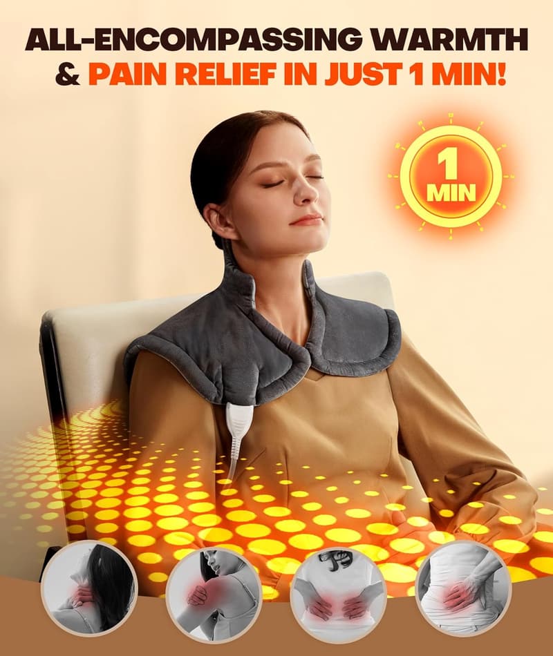 Heated Neck and Shoulder Wrap - Graphene-Infused Pain Relief