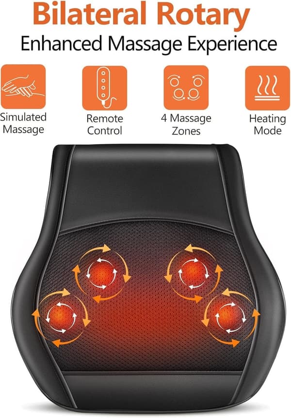 Deep Tissue Neck and Back Massager with Heat - Gift for Parents