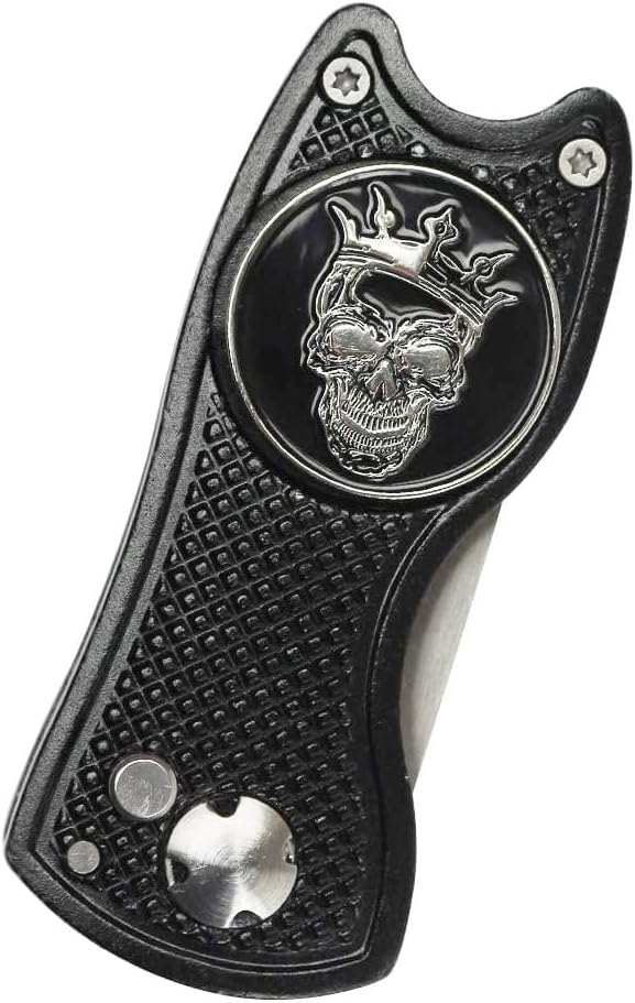 Switchable Skull Golf Ball Marker & Divot Repair Tool Set